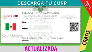 Como DESCARGAR E IMPRIMIR La Curp en linea GRATIS ✅ACTUALIZADA [upl. by Stag341]