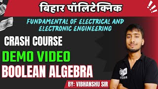 Crash Course GroupB Demo Video Polytechnic Bihar 1st Semester  FEEE BOOLEAN ALGEBRA [upl. by Yt706]