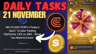 CEXIO Power Tap Quiz Answer Today l 29 September cexio Power Quiz Answer l cexio l CEXIO New Bot [upl. by Einaffets]