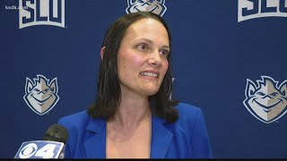 SLU names Rebecca Tillett as next womens basketball coach [upl. by Aicila304]