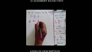 11  22  33  Test the convergence D Alemberts Ratio Test Infinite series maths [upl. by Timothea]