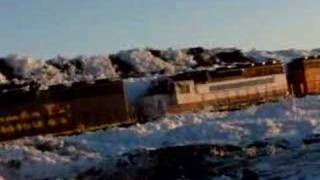 Train Snow Plow Getting Unstuck part 1 of 5 [upl. by Nibur722]