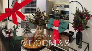 VLOGMAS EP 2 DECORATE WITH ME FOR CHRISTMAS 2024  DEEP REDBURGUNDY amp GREEN THEME [upl. by Blayze]