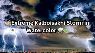 Kalboisakhi Storm Watercolor Painting of an Extreme Village Storm [upl. by Fulton]