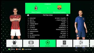 Pes 24 xbox 360 Rgh Milan Classico x Barcelona Classico Gameplay Full HD [upl. by Otrebmal]