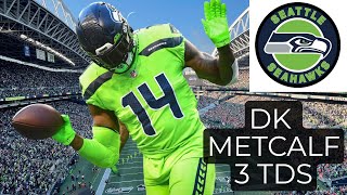 DK Metcalf Highlights 2023 3 TDS vs Cowboys [upl. by Yelsnya443]