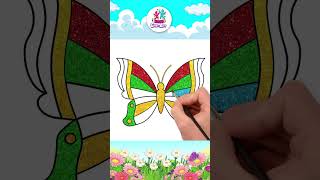 Impariamo a disegnare farfalle shorts kidsdrawing chikiartitalian [upl. by Stichter]