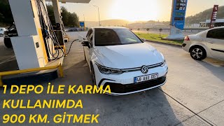 Golf 8 10 Etsi Tek Depo İle Karma Kullanımda 900 km ye yaklaştı Şehir dışı Şehir Dağ Bayır [upl. by Lleret]