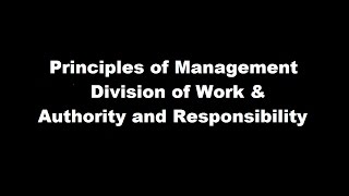 Principles of management Part  1 Division of work  Authority amp Responsibility  Business Studies [upl. by Magner]