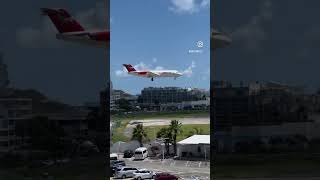 Jet Air Fokker F70 Landing In SXM aviation [upl. by Mccallum]