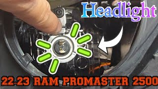 20222023 RAM Promaster 2500 headlight removal LED lights installation [upl. by Bradney]