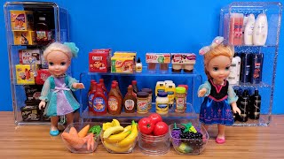 Grocery  Elsa amp Anna toddlers are shopping at the supermarket [upl. by Kauffman375]