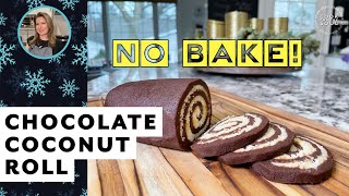 Christmas Cookies Series  Part 4 CHOCOLATE COCONUT ROLL NO BAKE [upl. by Atteynod425]