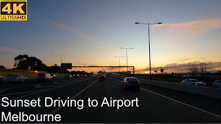 Sunset Driving To Airport  Melbourne Australia  4K UHD [upl. by Azil]