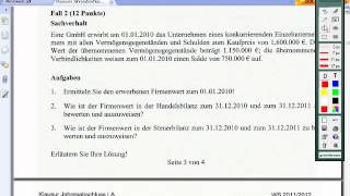 Jahresabschluss Klausuraufgabe WS1112 2 Fall 2 Aufgabe 2 [upl. by Ytak402]