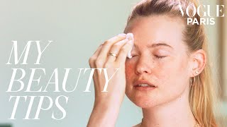 Behati Prinsloos express morning skincare routine  My beauty tips  Vogue Paris [upl. by Suravart633]