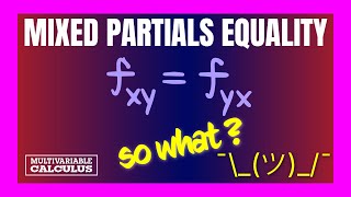 MIXED PARTIALS EQUALITY Theorem  aka Clairauts theorem  Why should I care HANDSON [upl. by Rollie]