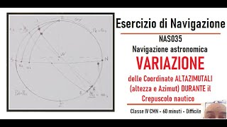 NAS035  VARIAZIONE delle COORDINATE ALTAZIMUTALI di un astro DURANTE il crepuscolo nautico  60min [upl. by Koziara]