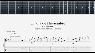 Un Día De Noviembre De Leo Brouwer Arreglo para Guitarra Tablatura  Partitura Music Sheet Tabs [upl. by Nathanial783]