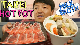 MILKY SOUP amp BEST All You Can Eat HOTPOT in Taipei [upl. by Nevai]