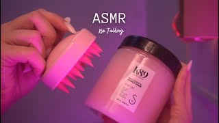 ASMR No Talking Hair Care Treatments Oils Scalp Massage amp Brushing Hair  Layered Sounds [upl. by Nwahsar]