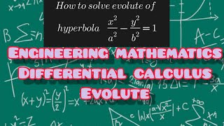 20 Differential calculus in tamil  Evolute of hyperbola  Engineering needs [upl. by Nnarual207]