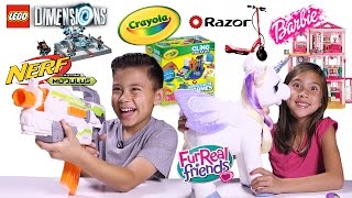 EPIC TOY REVIEW amp UNBOXING Nerf LEGO Dimensions Razor Barbie Dreamhouse Crayola FurReal [upl. by Eldnek488]