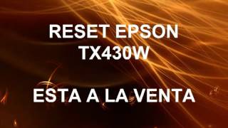 reset epson tx430w [upl. by Hgielra]