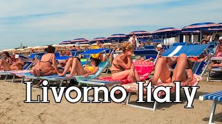 Walk on the beach Italy  Livorno full walking tour [upl. by Bartko413]