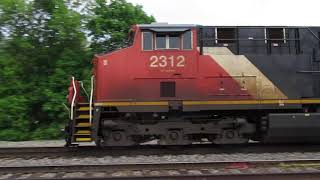 CN 2312 5340 run an Eastbound local pickup freight train through Vicksburg MI [upl. by Kassia]