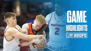 Illinois at Wisconsin  Highlights  Big Ten Mens Basketball  March 2 2024 [upl. by Eimaral]