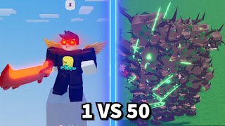 I went against 50 ELDERTREES Roblox Bedwars [upl. by Linehan]