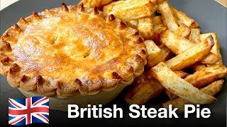 e38 British Steak Pie Homemade miniindividual steak pie recipe Flaky pastry with flavorful steak [upl. by Wolf]