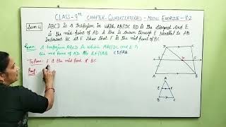 Class  9  Maths  Chapter  08  Quadrilateral Exercise 82  Sum no 04  Video14 [upl. by Scevo361]