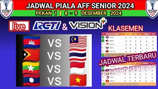 JADWAL PIALA AFF 2024 🔥 PEKAN PERTAMA 8  9 DESEMBER 2024 [upl. by Archibald]