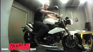 2011 Triumph Speed Triple Dyno Review [upl. by Yttak212]