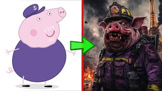 PEPPA PIG Characters as ZOMBIE FIREFIGHTERS  All Characters 🧌 [upl. by Bolme]