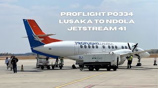 Proflight Zambia Jetstream 41 full flight report from Lusaka to Ndola [upl. by Auqinal]