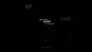 නුඹ නොදන්න කතාවක් මං කියන්නම්  nuba nodanna kathawak man kiyannam new song lyrics blackscreen [upl. by Notniv]