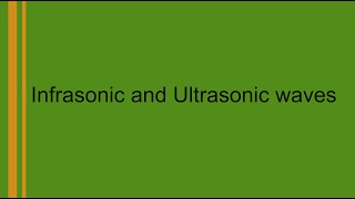 Infrasonic and Ultrasonic waves  Sci Tube [upl. by Dragde]