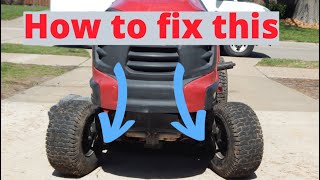 How to correct front wheel alignment toe out problem on riding mower Craftsman Husqvarna Sears [upl. by Spiegelman]