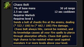 Warlock SoD CHAOS BOLT rune location [upl. by Akemrehs]