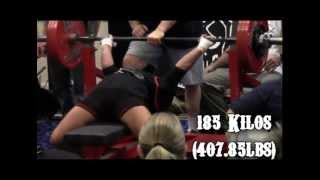 Darilyn Doddy Paleo for Power WPC world record bench press 185kilos407lbs [upl. by Pirbhai]