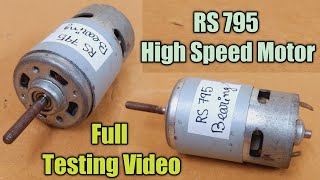 RS795 High Speed 1224v DC Bearing Motor RPM Current Power Full Unbox Review video [upl. by Mohandas]