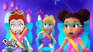 Polly Lila und Shani fliegen stilvoll im KittyFlugzeug  Polly Pocket  Adventure Studio Ep1 [upl. by Adnema774]