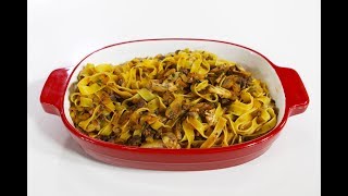 Tagliatelle larghe con ragù di fegatini e funghi [upl. by Shinberg]