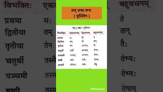 तत् शब्द रूप पुल्लिंग sanskrit shorts sanskritgrammar [upl. by Lyns46]