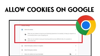 How To Allow Cookies On Google Chrome [upl. by Anelam]