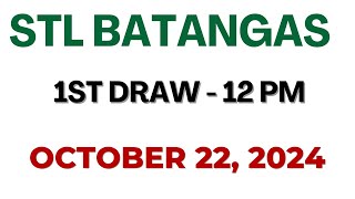 STL Batangas Draw result today live 1200 PM 22 October 2024 [upl. by Amir]