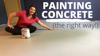 How I Painted My Concrete Floor DIY Budget Friendly Basement Floor Option [upl. by Matrona]